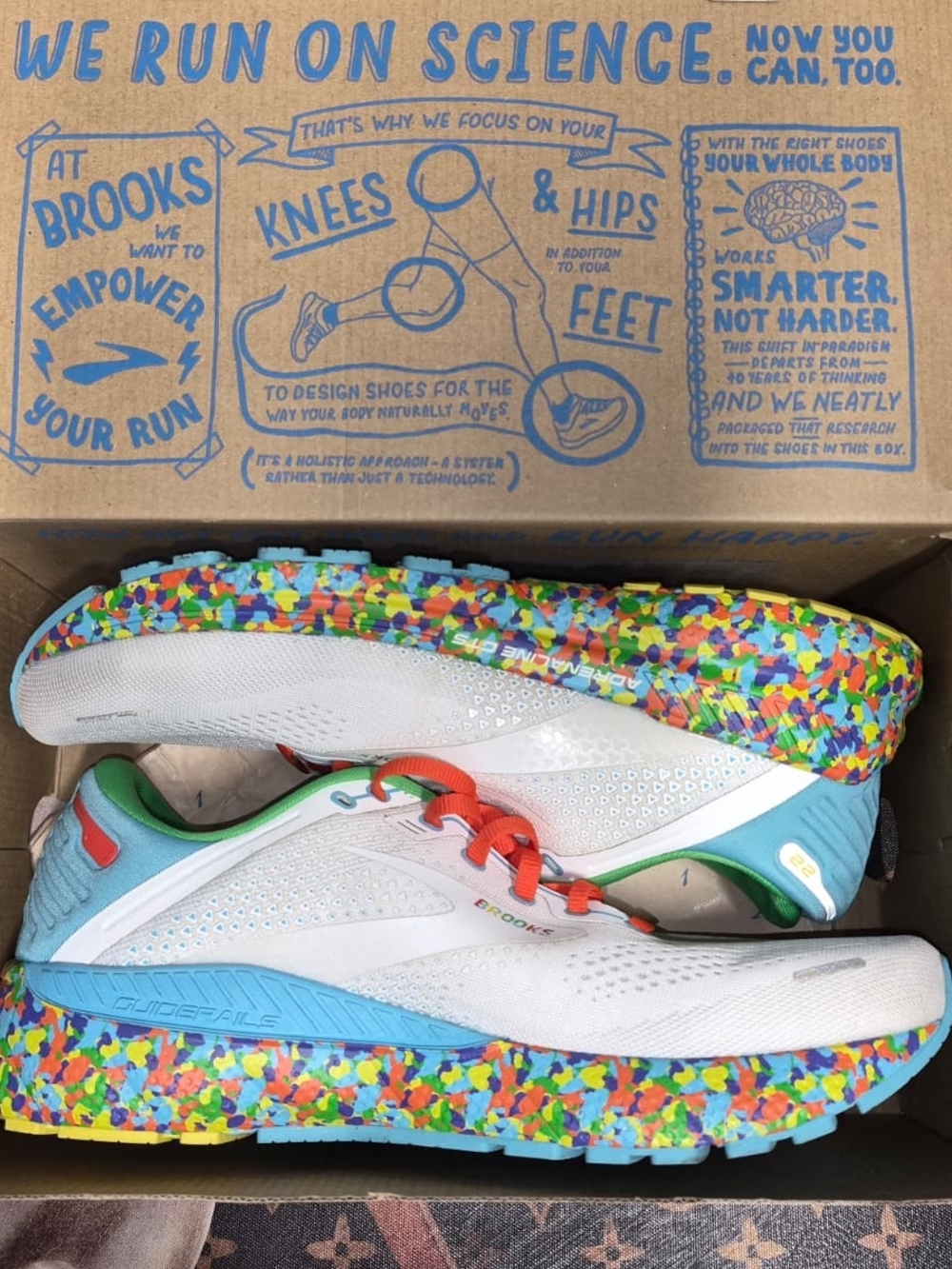 Brooks White Multicolor Kids Athletic Running Shoes